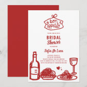 Whimsical Doodle Italian Bridal Shower Kaart (Voorkant / Achterkant)