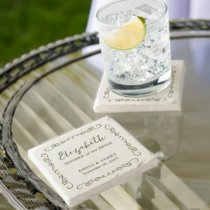 Whimsical Doodle Lijst elke kleur bruiloft cadeau Stenen Onderzetter