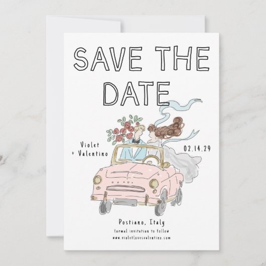 Whimsical Doodle Quirky Save the Date  (Devant)