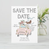 Whimsical Doodle Quirky Save the Date  (Debout devant)