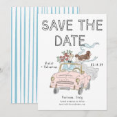 Whimsical Doodle Quirky Save the Date  (Devant / Derrière)