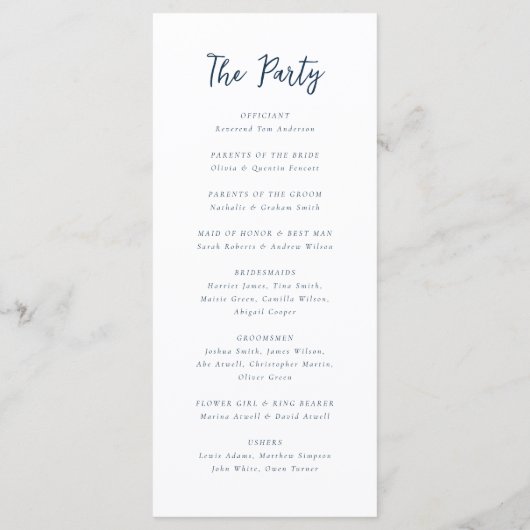 Whimsical Doodle Retro Light Blue Wedding Programma (Achterkant)