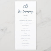 Whimsical Doodle Retro Light Blue Wedding Programma (Voorkant)