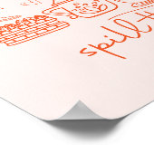 Whimsical Doodle Spill The Tea, Tea Party Keuken Poster (Hoek)