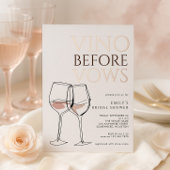 Whimsical Doodle Vino Before Vows Bridal Shower Folie Uitnodiging