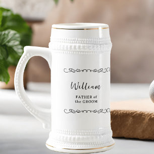 Whimsical Doodle Zwart-wit Trouwfeest Bierpul