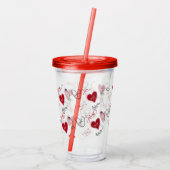 Whimsical Doodles Hand Drawn Valentines Day  Acryl Drinkbeker (Achterkant)