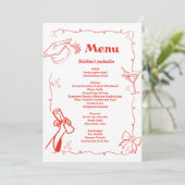 Whimsical Doodles stijl Hand getrokken Afstuderen Menu (Staand voorkant)