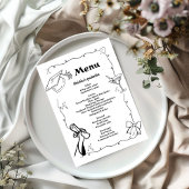 Whimsical Doodles stijl Hand getrokken Afstuderen Menu