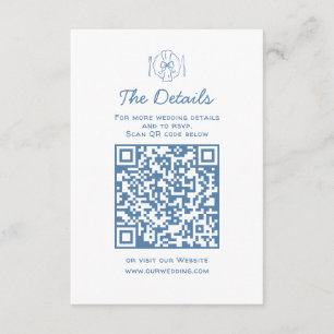 Whimsical Doodles Wedding Details RSVP QR Code Informatiekaartje