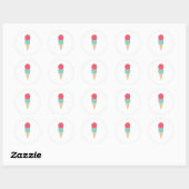 Whimsical Double Scoop Ice Cream Cone Ronde Sticker (Vel)