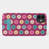 Whimsical Doughnut Pattern op Paars Case-Mate iPhone Case (Achterkant (horizontaal))