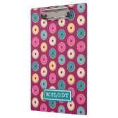 Whimsical Doughnut Pattern op Paars Klembord (Links)