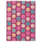 Whimsical Doughnut Pattern op Paars Klembord (Achterkant)