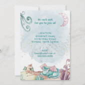 Whimsical Dragon Animal Birthday Invitation Kaart (Achterkant)