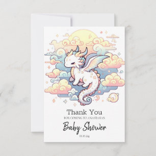 Whimsical Dragon Baby shower Bedankkaart