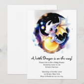 Whimsical Dragon Baby shower Kaart (Voorkant / Achterkant)