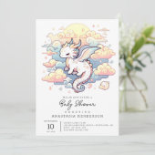 Whimsical Dragon Baby shower Kaart (Staand voorkant)