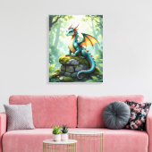 Whimsical Dragon beroemd gemaakt door Ancient Ston Canvas Afdruk (Insitu (Woonkamer))