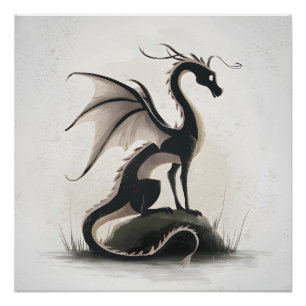 Whimsical Dragon Illustratie Perfect Poster