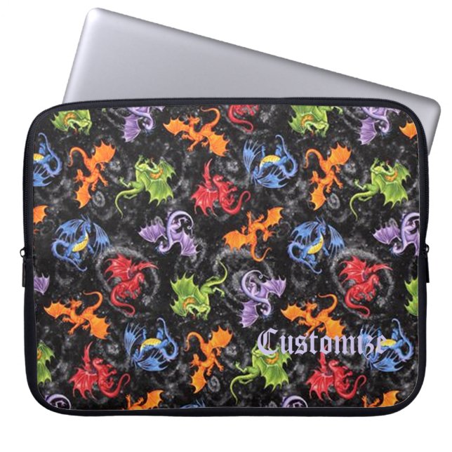 Whimsical Dragon Lovert Pattern-laptophoes Laptop Sleeve (Voorkant)