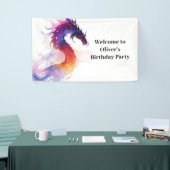 Whimsical Dragon Tale Verjaardagsbanner Spandoek (Beurs)