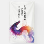 Whimsical Dragon Tale Verjaardagsbanner Spandoek (Verticaal)