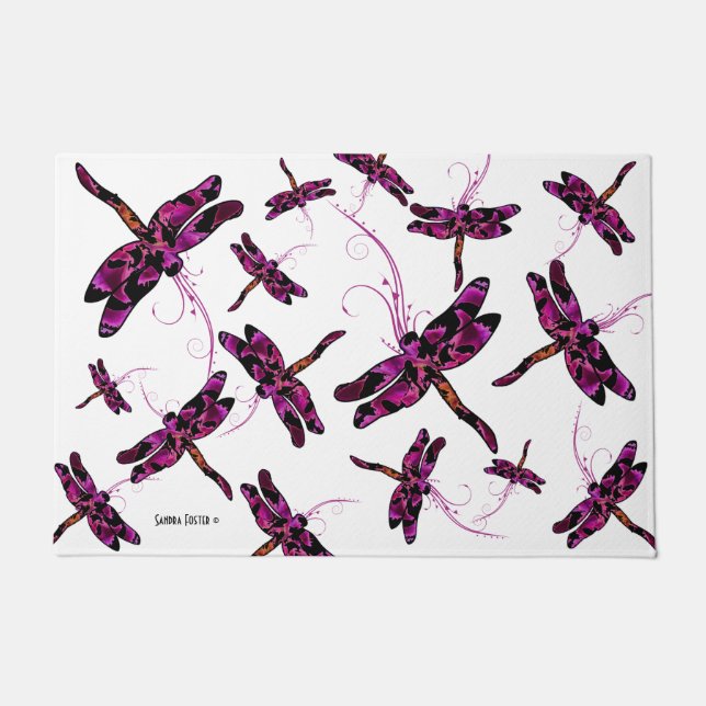 Whimsical Dragonflies Deurmat (Voorkant)