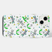 Whimsical Dragonflies en Dandelions Hand Drawn iPhone Hoesje (Achterkant horizontaal)