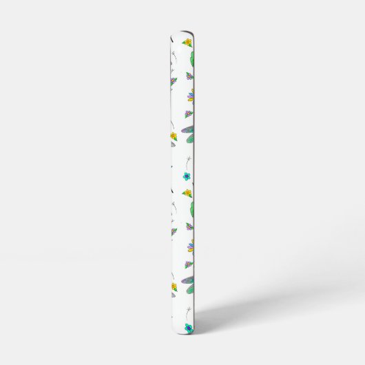 Whimsical Dragonflies en Dandelions Hand Drawn Samsung Galaxy Hoesje (Linkerkant)