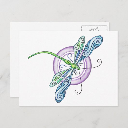 Whimsical Dragonfly Briefkaart (Voorkant / Achterkant)