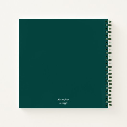 Whimsical Dragonfly Floral Abstracte Blauwgroen sc Notitieboek (Achterkant)