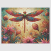 Whimsical Dragonfly Floral Abstracte Decoupage Tissuepapier (Voorkant)