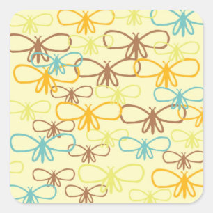Whimsical Dragonfly Line Art Vlinders Vierkante Sticker