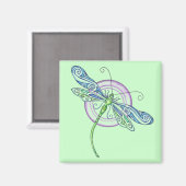 Whimsical Dragonfly Magneet (Voorkant / Achterkant)