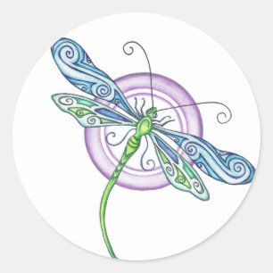 Whimsical Dragonfly Ronde Sticker