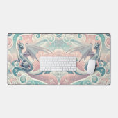 Whimsical Drakes: Pastel Dragon Fantasy Bureaumat (Keyboard & Muis)