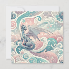 Whimsical Drakes: Pastel Dragon Fantasy Kaart