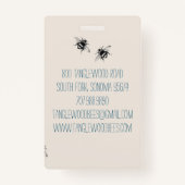 Whimsical Drawn Honey Bee Apiary Floral Badge (Achterkant)