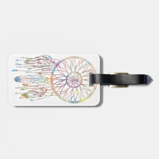 Whimsical Dream Catcher Waterverf Girly Bagagelabel (Achterkant horizontaal)