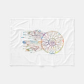 Whimsical Dream Catcher Waterverf Girly Fleece Deken (Voorkant (Horizontaal))