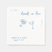 Whimsical Drink in Love Handwriting Script Wedding Servet (Voorkant)