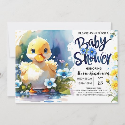 Whimsical Duck Baby shower Parade Kaart (Voorkant)