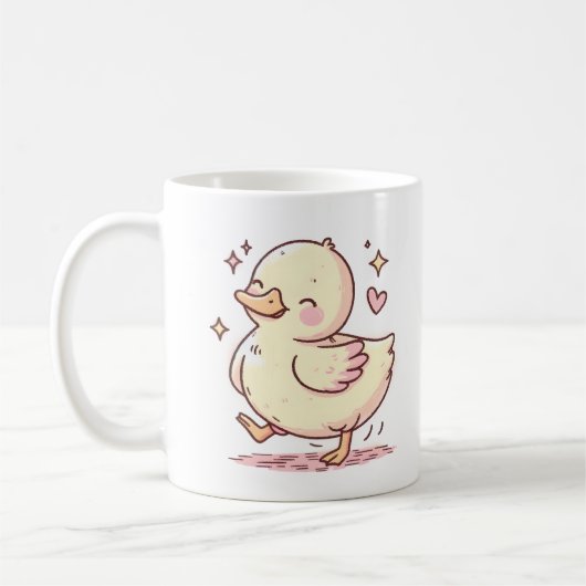 Whimsical Duck met speelse charme Koffiemok (Links)