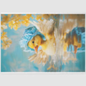 Whimsical Duckling in Blue Bonnet Decoupage Tissuepapier (Voorkant)