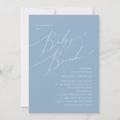 Whimsical Dusty Blue Baby Brunch Invitation (Devant)