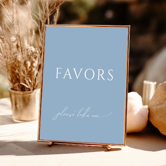 Whimsical Dusty Blue Baby shower Favorieten Teken Poster