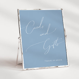 Whimsical Dusty Blue Baby shower Kaarten en gesche Poster