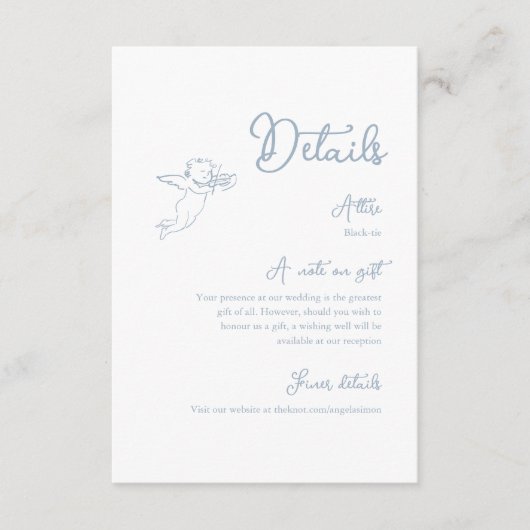 Whimsical Dusty Blue Details Enclosure Kaart (Voorkant)