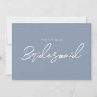 Whimsical Dusty Blue Minimale Bridesmaid-voorstel